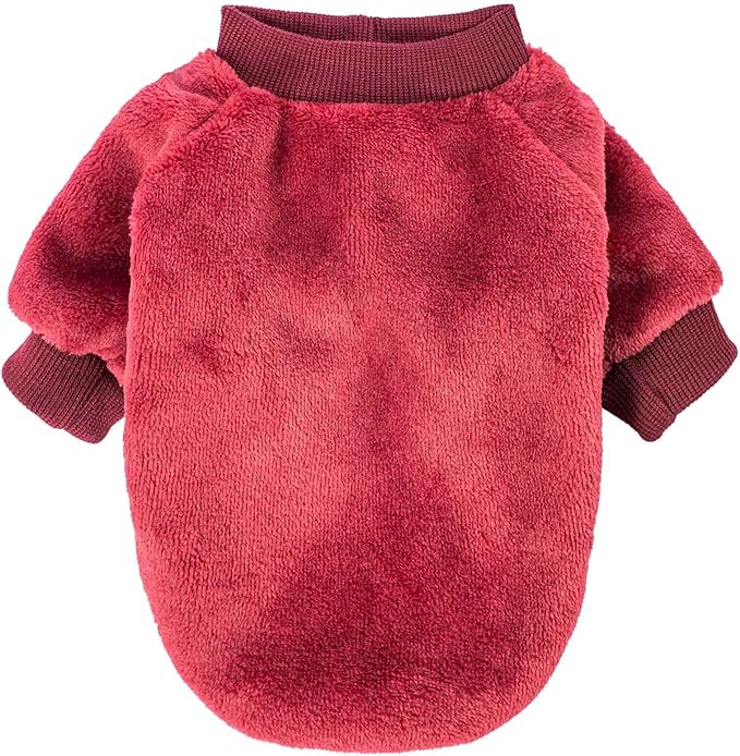 FabriCastle Christmas Dog Sweater, 2-Pack Dog Clothes, Soft and Warm Pet Jackets for Small Dogs & Cats, Winter Pet Apparel Costumes, Puppy Outfits (Dark red,Dark Green, X-Small)