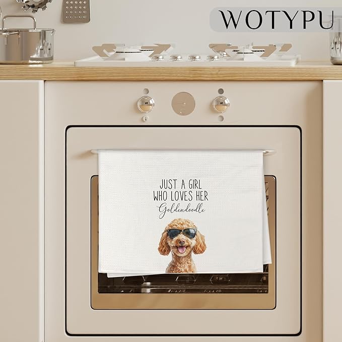 Funny Goldendoodle Gifts Kitchen Towels, Goldendoodle Gifts for Women Dish Tea Towel for Kitchen Bathroom Decor, Just A Girl Who Loves Her Goldendoodles, 16X24 Inch