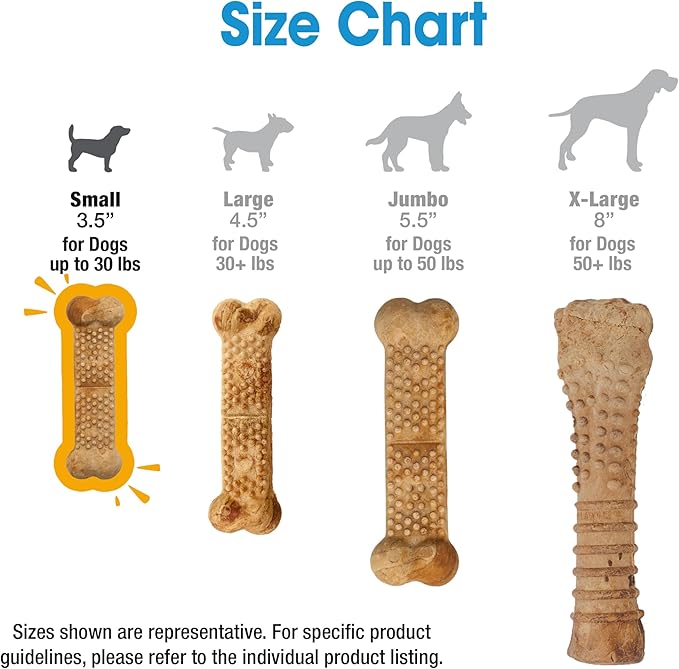Nylabone Nubz Natural Dog Chew Treats for Puppies, Long Lasting Dog Bones Made in USA, Puppy Training Treats, Turkey & Sweet Potato Flavor, for Puppies Up to 25 lbs. (8 Count)