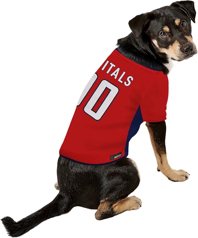 NHL Washington Capitals Jersey for Dogs & Cats, X-Large. - Let Your Pet Be A Real NHL Fan!