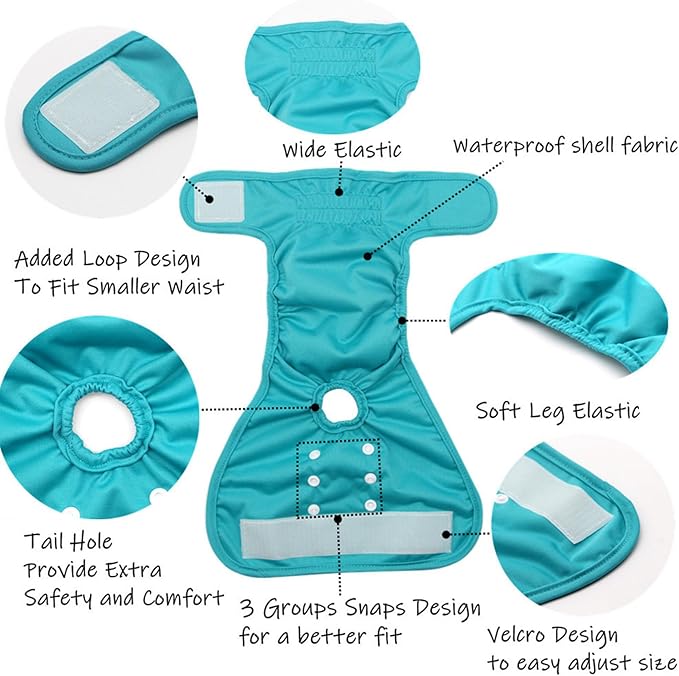 Female Dog Panty for Estrus | Waterproof and Anti-Disturbance Washable Cloth Diaper | Reusable Dog Diaper | Universal for Small/Medium/Large Dogs (L)