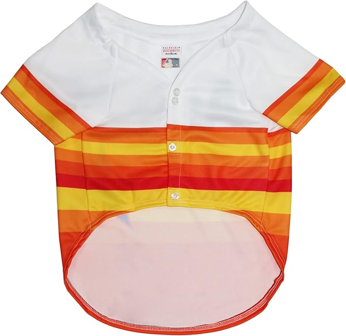 MLB Houston Astros Vintage Throwback Jersey for Dogs & Cats in Team Color. Comfortable Polycotton Material, Medium