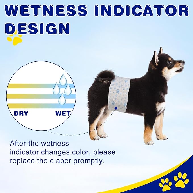XPCARE 50 Count Disposable Male Dog Diapers, Male Dog Wraps,Super Absorbent Leak-Proof Fit (X-Small)