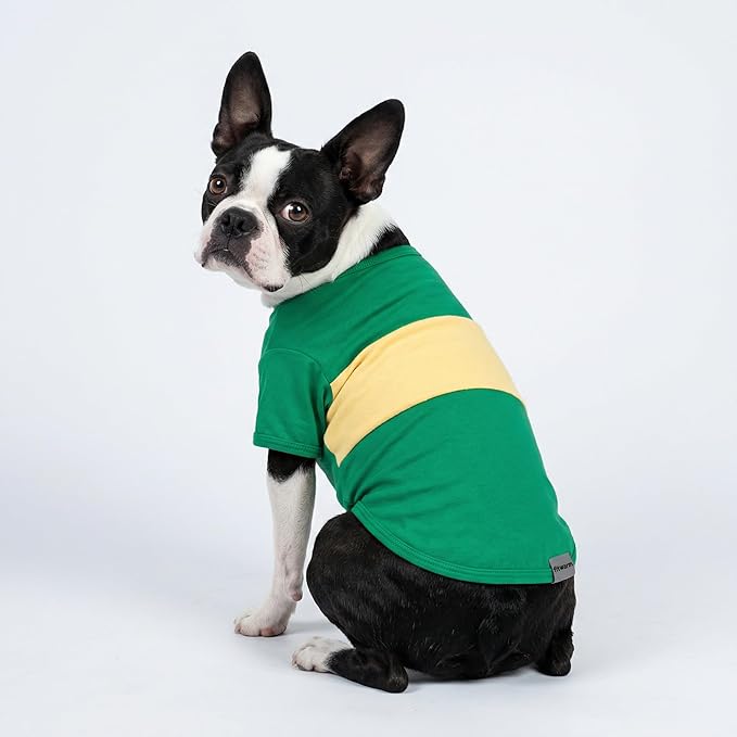 Fitwarm 3 Pack Color Block Striped Dog Shirt, Summer Dog Clothes for Small Dogs, Breathable Lightweight Dog Tshirt, Pet Outfit, Navy Blue, Sea Green, Brown, XL
