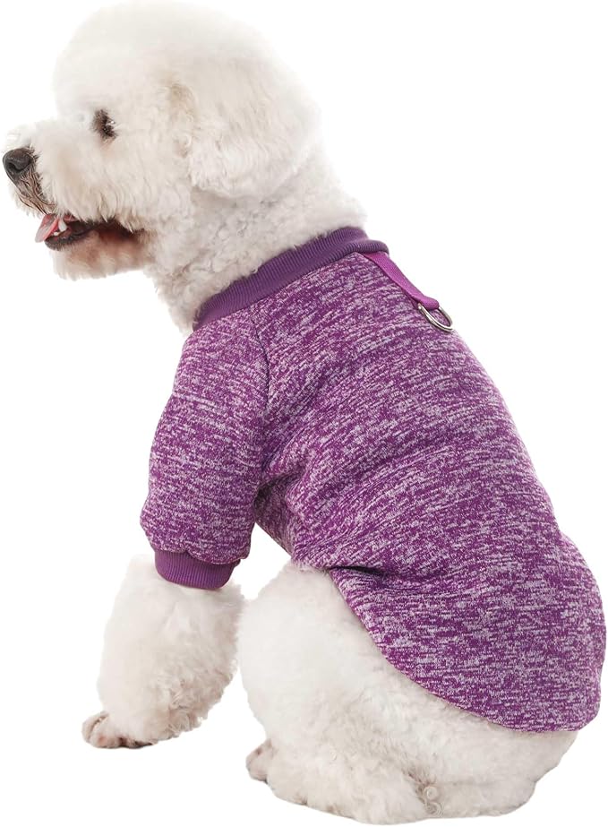 Dog Sweater, Dog Sweaters for Small Dogs, 2, 3 Pack Warm Soft Pet Clothes for Puppy, Medium Large Cat, Dogs Girl or Boy, Dog Shirt for Winter Christmas (Buckle Pink+Purple+HotPink, Small)