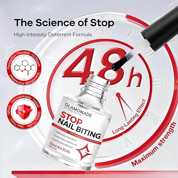 Nail Biting Prevention For Kids: 12ml Extra Bitter No Bite Nail Polish Thumb Sucking Deterrent 48H Long-Lasting Matte Clear Strength Nail Repair for Damaged Nails Care & Habit Breaker Aid