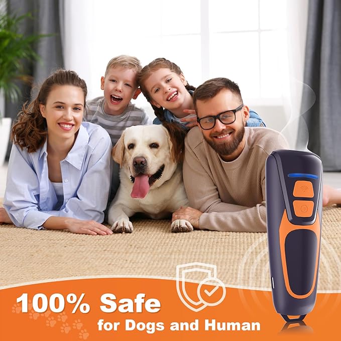 Dog Bark Deterrent Devices, Rechargeable Ultrasonic Anti Barking Device for Dogs, Dog Bark Control Devices 50FT Range Safe for Dogs & Human Portable Indoor Outdoor Dog Barking Silencer, Dog Training