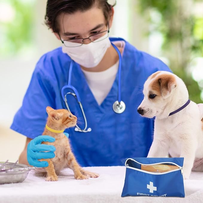 Silkfly 51pcs Puppy Kitten Whelping Kit Includes Whelping Collars Record Keeping Charts Bulb Aspirator Cord Clamps Feeding Nipple Bottle Scissors Stethoscope Towel Pill Dispenser for Newborn Pet