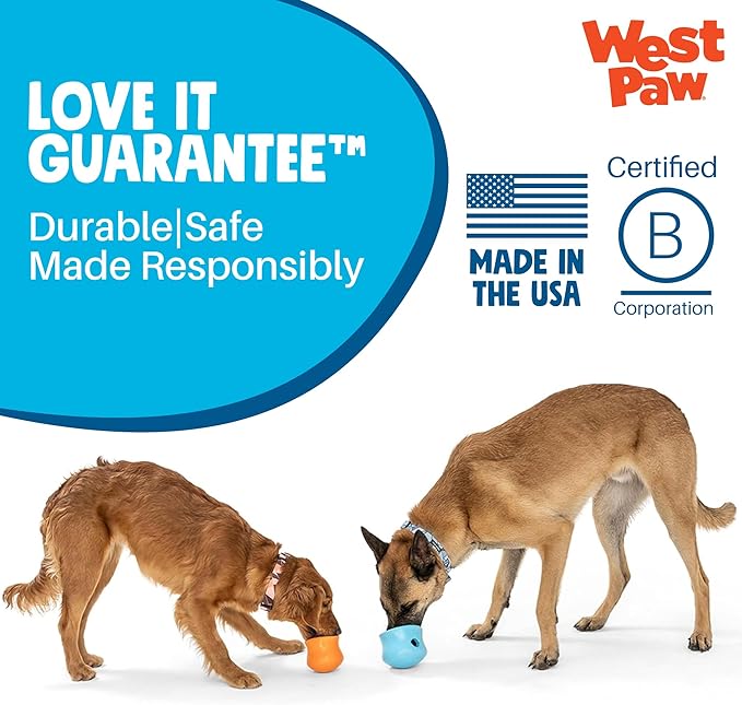 WEST PAW Zogoflex Toppl Interactive Treat Dispensing Puzzle Dog Toy for Mental Stimulation & Enrichment-Holds Kibble & Treats-Lickable, Freezable & Dishwasher Safe-Made in USA-Small-Cardinal Red