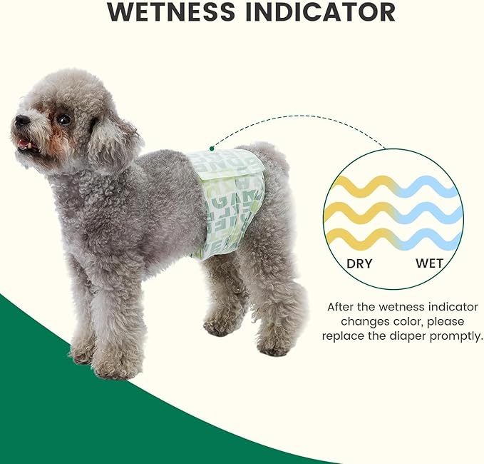 Gardner Pet Male Dog Diapers Disposable 50 Ct, Male Dog Wraps with Wetness Indicator & Flashdry Gel Technology, Dog Diapers Male for Puppy Training, Marking, Incontinence, Travel - Small