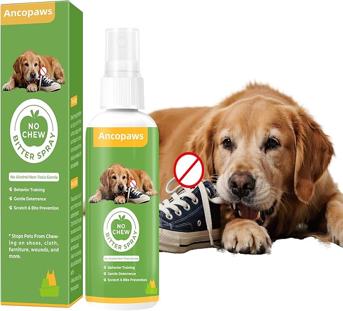 No Chew Spray for Dogs, Bitter Apple Spray for Dogs to Stop Chewing Licking Furniture, Shoes, Bandages & Plants, Safe Anti Chew Solution for Indoor & Outdoor Use, No Alcohol & Non-Toxic