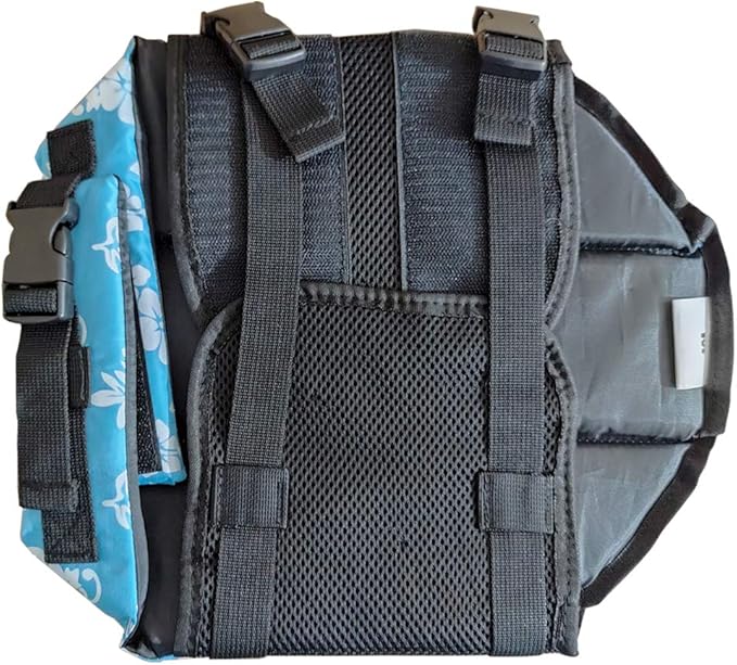Dog Life Jacket Easy-Fit Adjustable Belt Pet Saver Swimming Safety Swimsuit Preserver with Reflective Stripes for Doggie (M, Flowers and Blue)