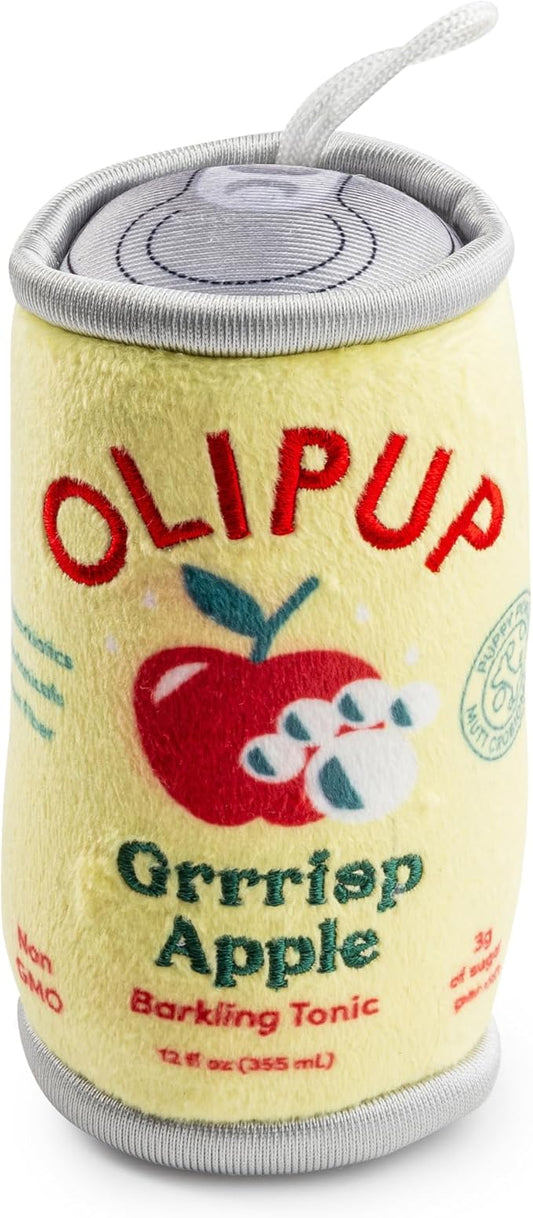 Haute Diggity Dog Olipup Grrrisp Apple Plush Dog Toy for Small, Medium & Large Dogs, Interactive Funny Parody Squeaky Toys, Soft, Durable, Machine-Washable, Safe & Cute Birthday Gift for Dogs