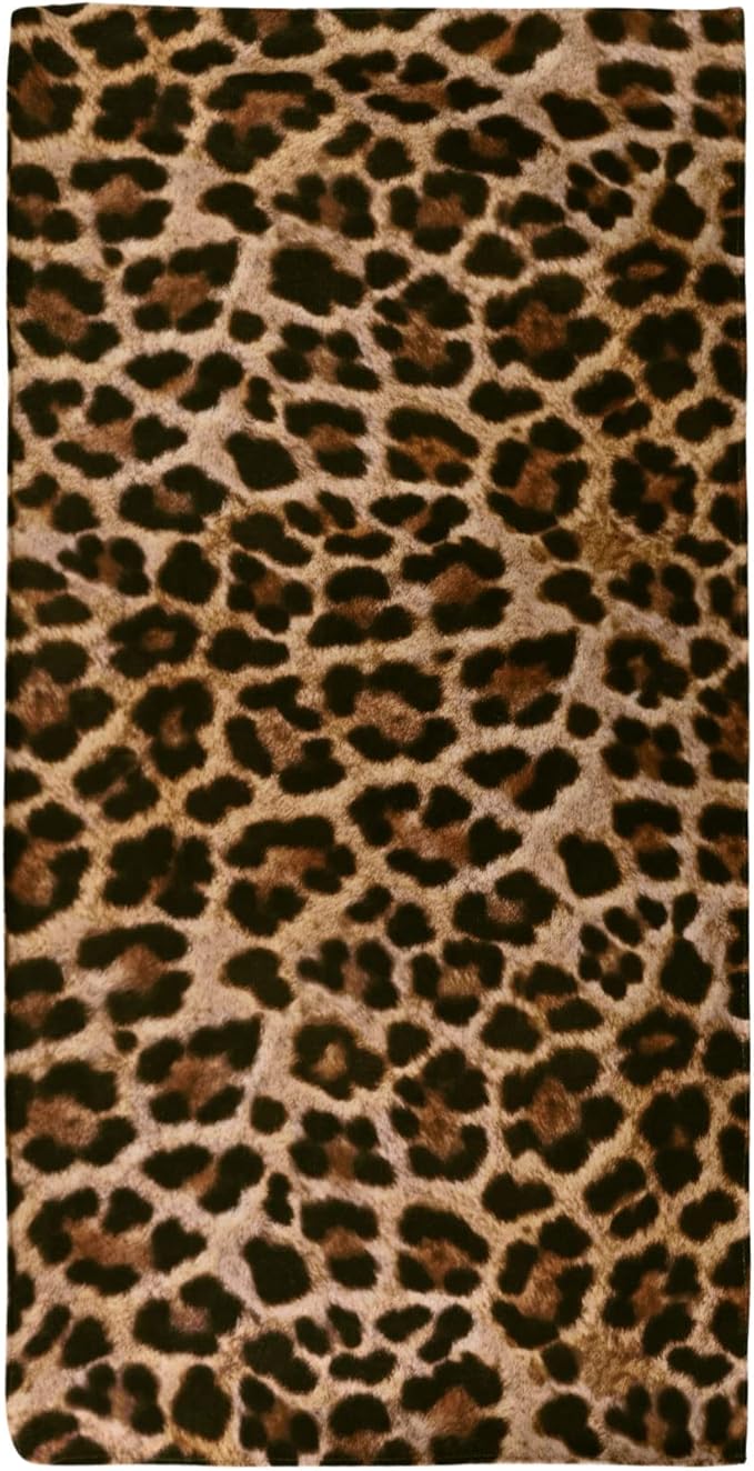 LIVILAN Oversized Leopard Beach Towel Cheetah Blanket for Women Girls, Thin Lightweight Microfiber Sand Free Quick Dry Towel, 30”X60” Pool Bath Yoga Shower Cheetah Gifts