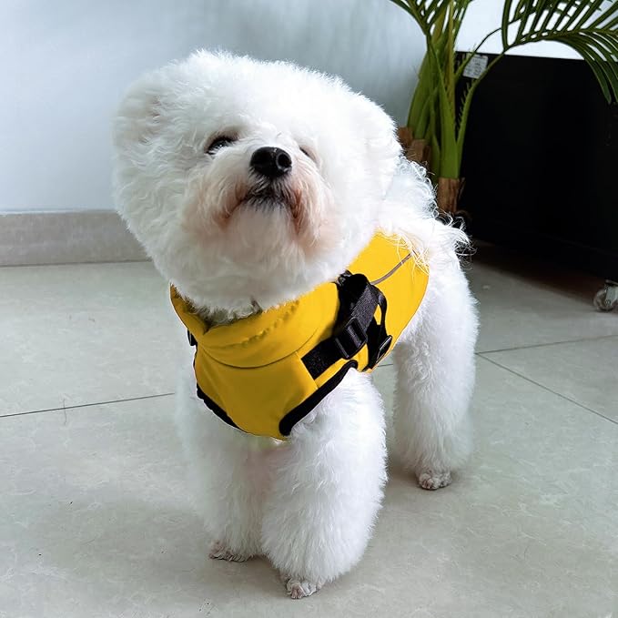 Dog Winter Coat Reflective Water-Resistant Jacket, Fleece Lined Windproof Puppy Coat with Back Zipper & D-Ring, Cold Weather Dog Coats for Small Medium Dogs (XL, Orange)