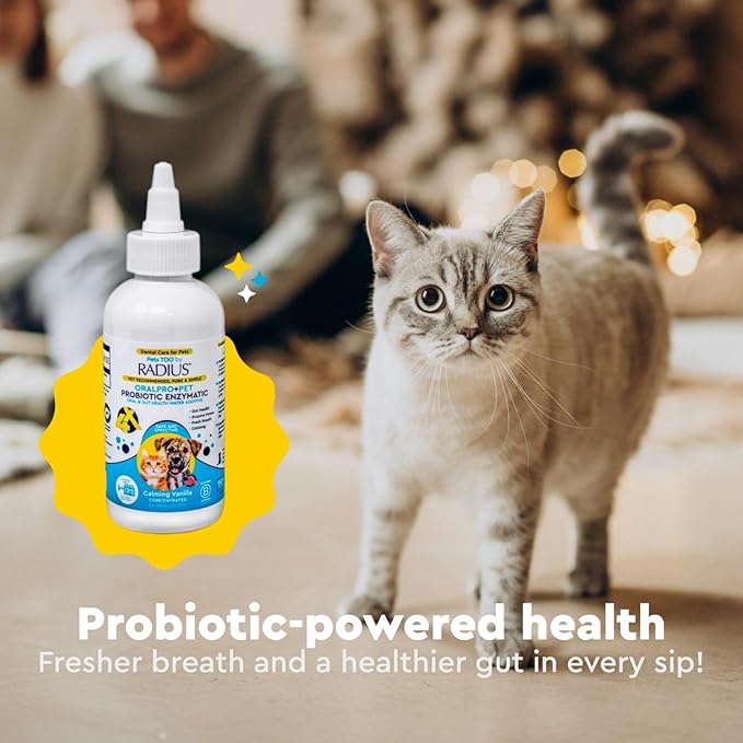 RADIUS OralPro+ Pet Probiotic Dental Water Additive (Enzymatic), Concentrate, 4 OZ, 2 Pack Pet Water