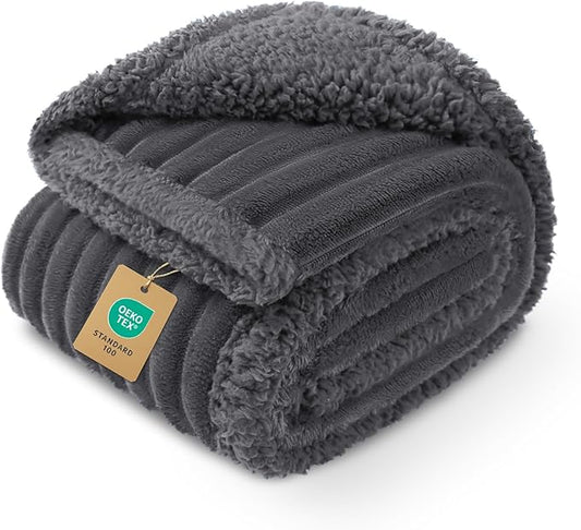 Luciphia Waterproof Dog Blanket for Small Puppy Ultra-Soft Calming Cut Pile Flannel Throw Durable & Warm Furniture Protection for Couch Car Pet Cat Blanket Machine Washable Stone Gray,S(40''x28'')
