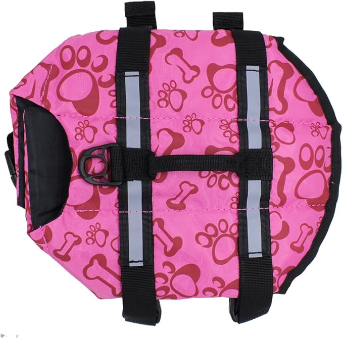 Snik-S Dog Life Jacket- Preserver with Reflective Stripes and Adjustable Belt, Pet Swimming Jacket for Short Nose Dog(Pug,Bulldog,Poodle)