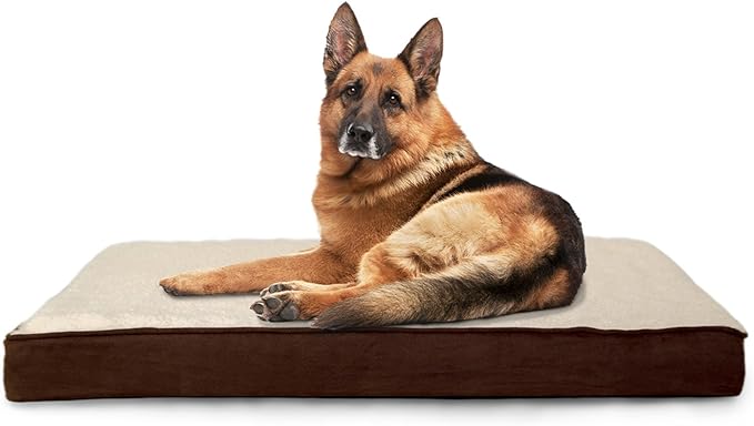 Furhaven Orthopedic Dog Bed for Large Dogs w/ Removable Washable Cover, For Dogs Up to 95 lbs - Sherpa & Suede Mattress - Espresso, Jumbo/XL