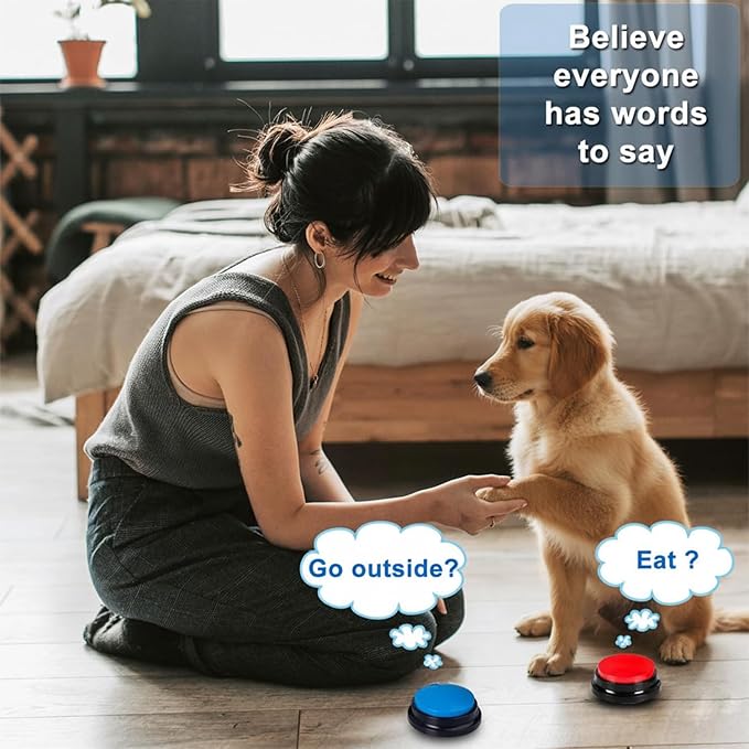 8 Pieces Voice Recording Button for Dog Voice Recording Clicker for Cat Colorful Dog Buttons for Communication 30 Second Record & Playback Pet Talking Trainin Buttons Funny Gifts for Pet