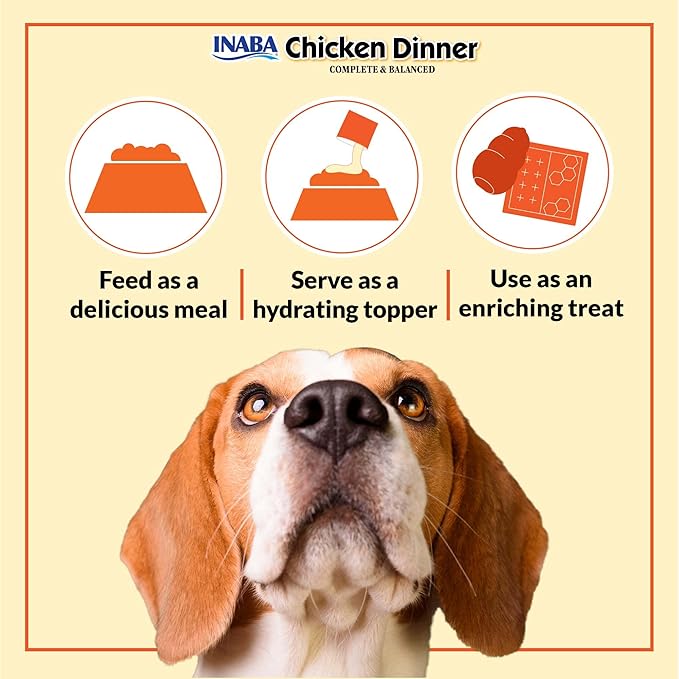 INABA Chicken Dinner for Dogs, Soft Pate Wet Dog Food, Complete & Balanced, 2.4 oz. Pouch, 15 Pouches, Cheese & Salmon Variety