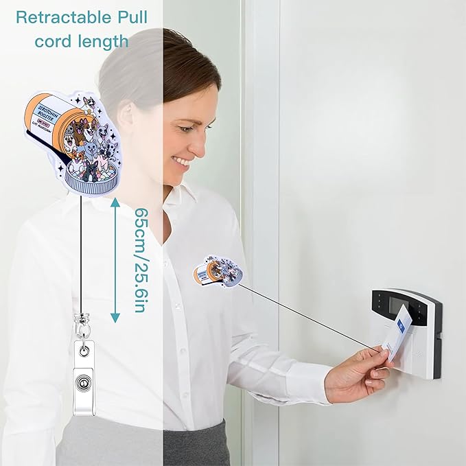 Funny Dog Nurse Badge Reel, Cute Work Badge Holder with Retractable Clip, Cute Nursing Vet Tech Technician Veterinary Pharmacy Mental Health RN Medical Worker Office Accessories Gifts (Dog)