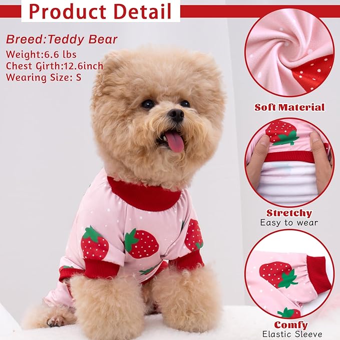 XPUDAC Matching Dog and Owner Clothes Dog Pajamas for Small Medium Dogs Stretchable Pet Onesies, Owner and Doggie Pjs are Sold Separately, L