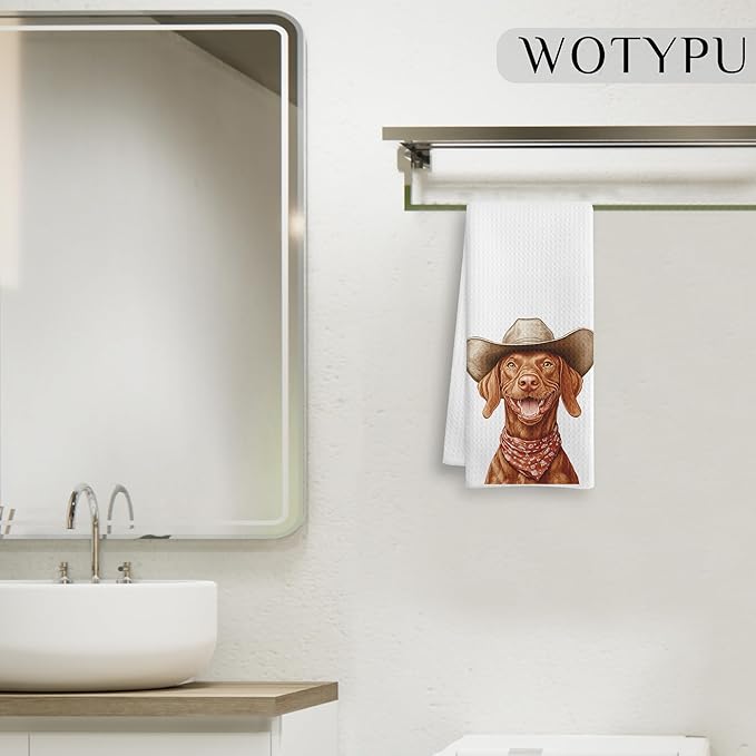 Funny Vizsla Gifts Kitchen Towels, Vizsla Gifts for Women Dish Tea Towel for Kitchen Decor, Vizslas Gifts Hand Towels for Bathroom Decor, 16X24 Inch