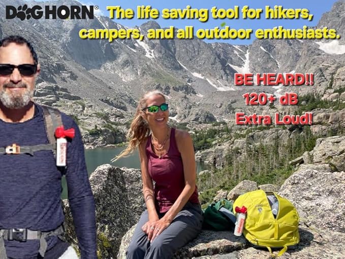 DogHorn XL (2 PK) - Air Horn for Dogs. Stop Aggressive Dogs! Scare Coyotes Bear & Wild Animals! Effective Training Tool & Outdoor Safety Alarm for Hiking Biking Camping Boating & More! (Pack of 2)