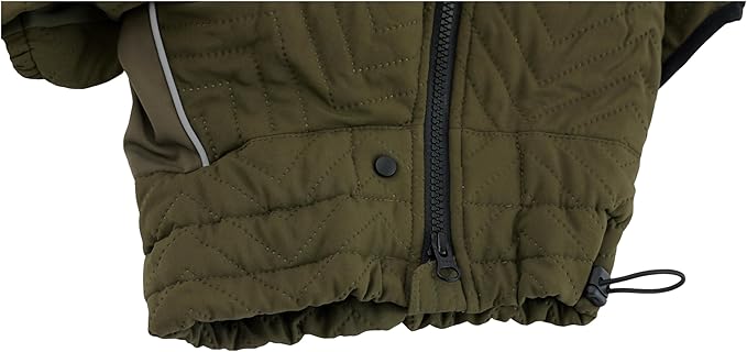 Lovelonglong Warm Dog Coat Double Layers Vest, 4 Legs Covered Windproof Waterproof Reflective Outdoor Skating Costume for Corgis Dachshund Olive D-S