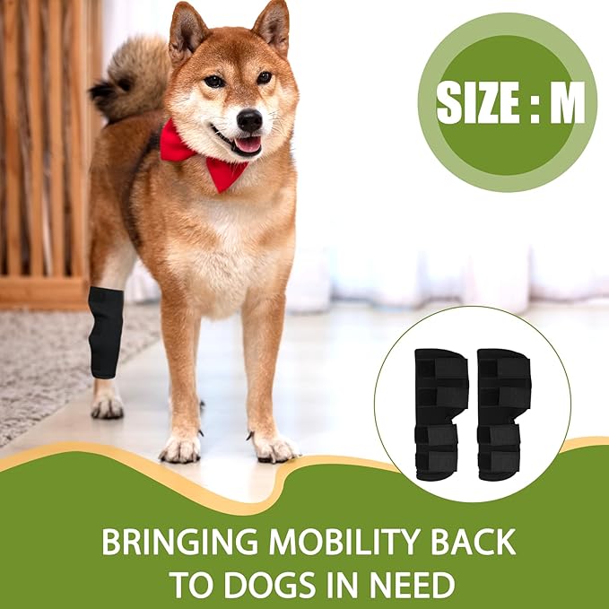 Dog Leg Braces for Rear Leg, Adjustable Dog Leg Sleeve Added Mobility Safety for Active Aging Dogs, Knee Support Straps for Outdoor Adventures Daliy Use Enhanced Stability (M)