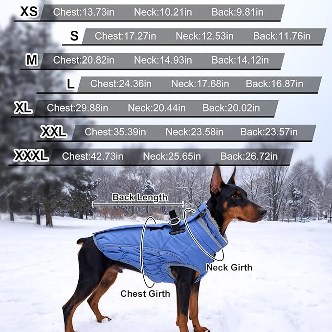 Dog Coat, Warm Dog Winter Coat for Small Dogs, Waterproof Jacket with Harness Built in, Reflective Turtleneck Cold Weather Coats with Zipper,Pet Fleece Vest Snow Jacket, Black S