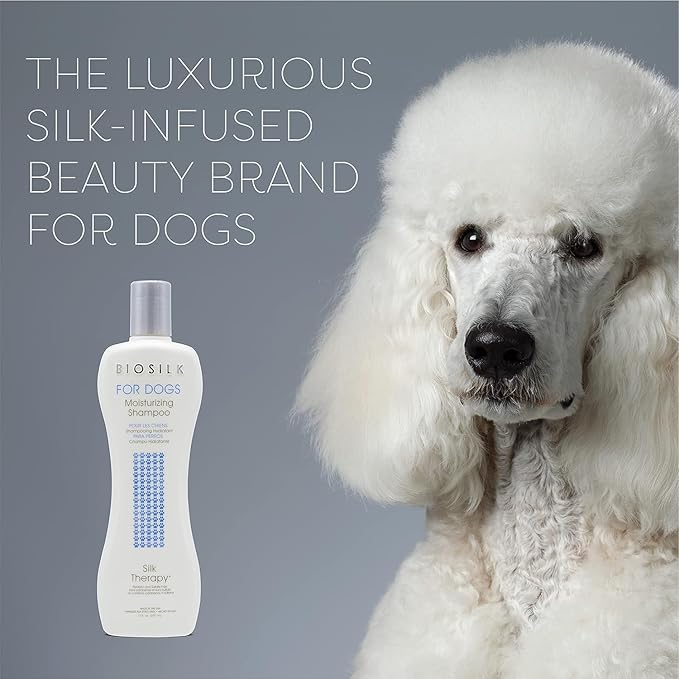 BioSilk Silk Therapy Moisturizing Shampoo for Dogs - Best Dog Shampoo for Pets with Dry, Itchy, or Sensitive Skin, Gentle Dog Wash, Essential Grooming Supplies, 12 Fl Oz - 2 Pack