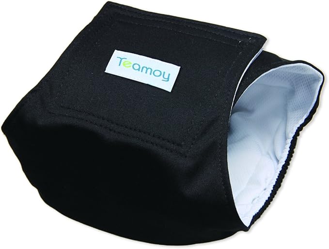 Teamoy 3 Pack Male Dog Diaper Wrap, Washable Puppy Belly Bands, Super-Absorbent and Comfortable(S,10"-13" Waist, Black)