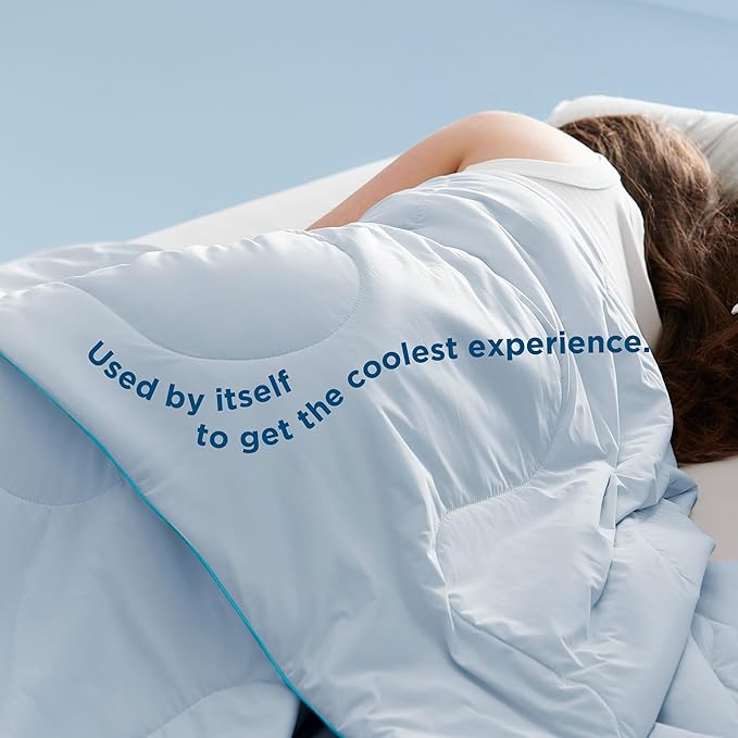 Bedsure Cooling Blankets for Hot Sleepers - Cooling Comforter, Cold Summer Blanket King Size for Bed, Ice Breathable and Lightweight Gift for Night Sweats, Blue, 104x90 Inches