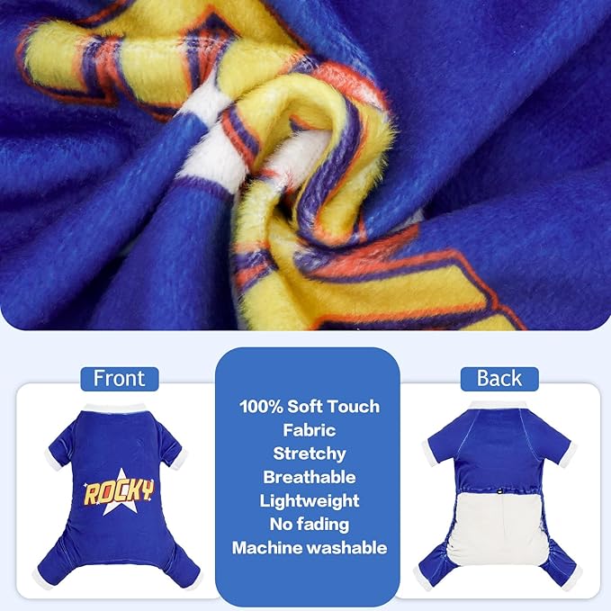 CuteBone Soft & Stretchy Dog Pajamas Rocky- Cozy Pet Jammies Breathable Jumpsuit for Small Dogs - All-Season Comfy Outfit Easy-On Pullover Design - Keeps Pets Warm & Comfortable P336L