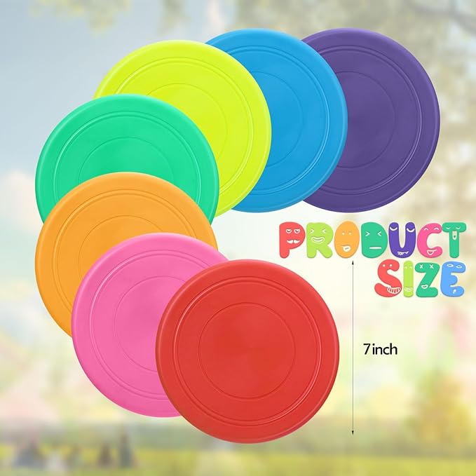 Vinsot 70 Pcs Flying Discs Bulk Flying Discs for Kids Soft Rubber Flyer Disk Dog Toys Game Outdoor for Children Adults Sports Favors, 7 Colors