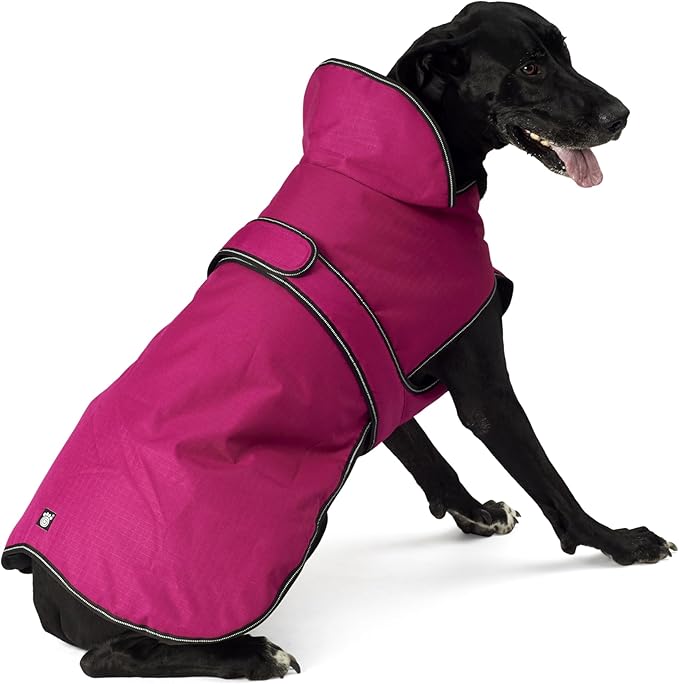 PetRageous 7303MXXL Juneau Waterproof Cold Weather Dog Coat with Full Chest Coverage Leash Opening - 28-Inch Long Heavyweight Jacket for XX-Large Breeds, Magenta