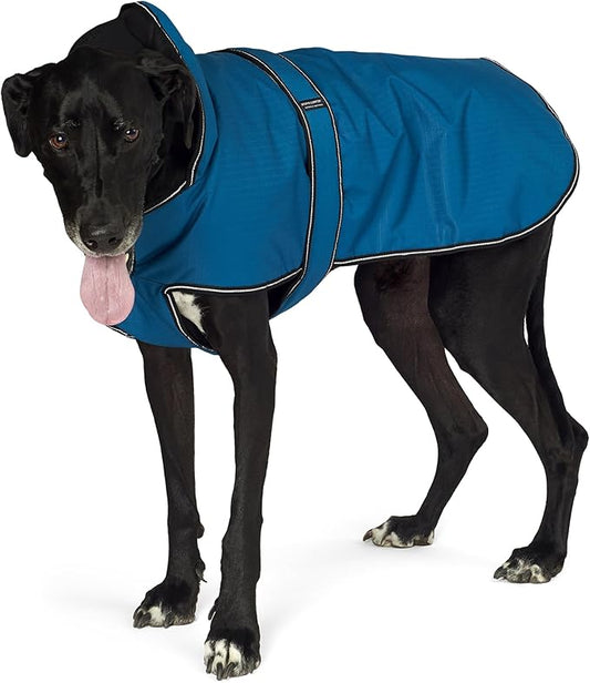 PetRageous 7303TXXL Juneau Waterproof Cold Weather Dog Coat with Full Chest Coverage Leash Opening - 28-Inch Long Heavyweight Jacket for XX-Large Breeds, Teal