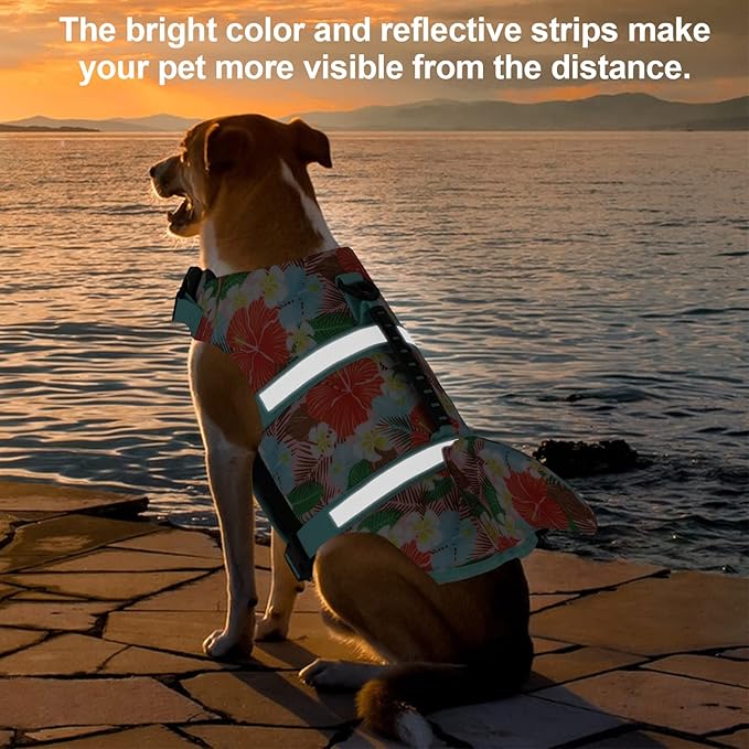 Fragralley Shark Dog Life Jacket, Adjustable Dog Life Vest with Shark Fin, Suit for Small Medium Large Dog Life Vest for Swimming, Boating, Pool, Beach