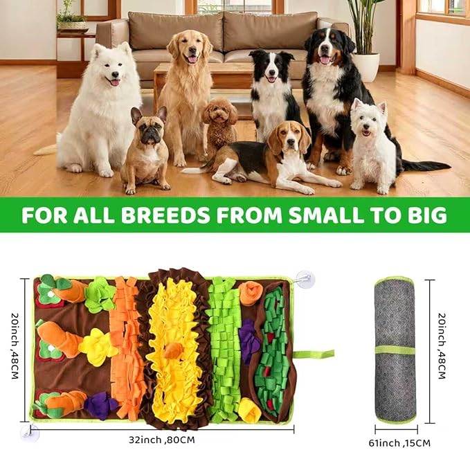 Snuffle Mat for Dogs Large Breed - Interactive Dog Toys for Boredom - Sniff mat - Mental Stimulation - Enrichment Toys- Slow Feed- Washable & Foldable (B)