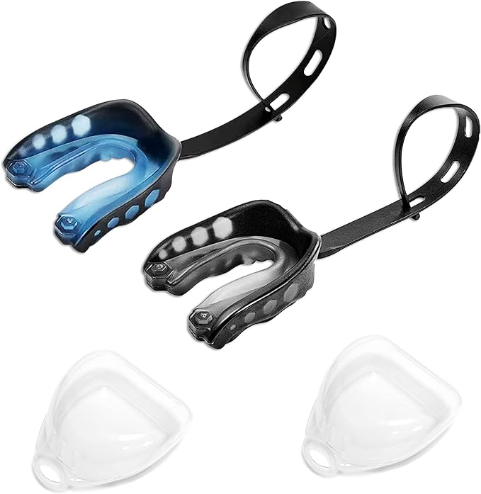 2 Pack Football Mouthguard,Kids Sport Mouth Guard,Youth Mouth Guard with Straps and Case, Kids MouthGuard for Football,Mouthpiece for MMA,Lacrosse,Basketball,Hockey,Boxing