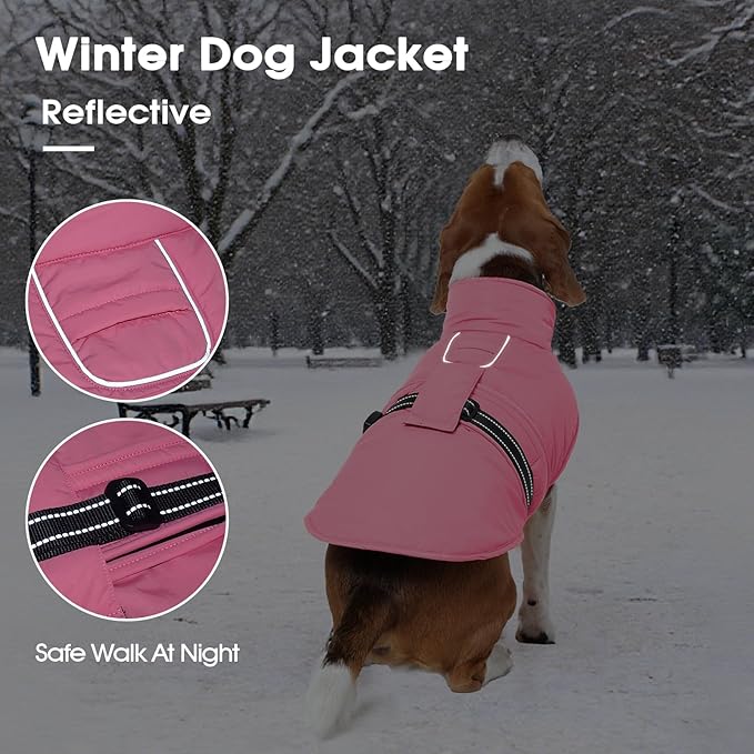 IECOii Dog Jacket Reflective Fleece Coat Waterproof Warm Winter Vest Jackets for Great Dane Windproof Cold Weather Coats for Snow & Rain, Pet Jacket for Hunting, Walking, Skiing, Orange, Size 5XL