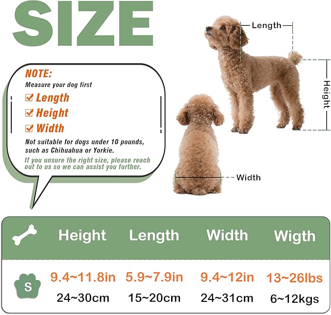 Dog Wheelchair for Back Legs,Adjustable Dog Carts with Wheels for Disabled Hind Legs, Bike Trailer Type Mobility Aid for Disabled Dogs to Regain Independence