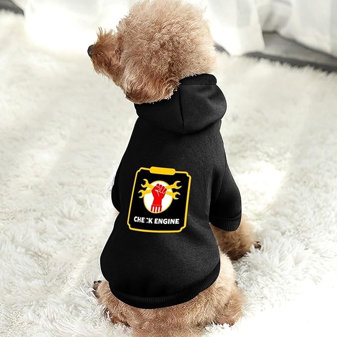 Dog Sweater Hoodie with Hat Check Engine Light Diagnostic Tool Puppies Coat Hooded Sweatshirt Pullover Pet Puppy Cat Clothes for Small Medium Large L