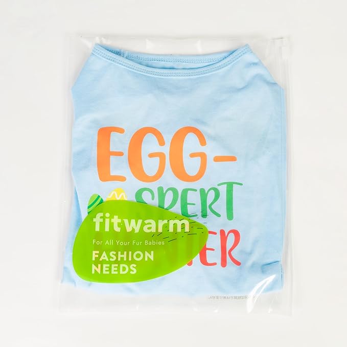 Fitwarm Egg-spert Hunter Dog Easter Outfit, Summer Clothes for Small Dogs Boy Girl, Pet Outfit, Blue, Red, Green, Orange, XL