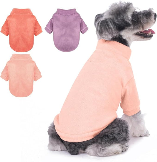 Dog Sweater, 3 Pack Dog Sweaters for Small Dogs Girl Boy, Ultra Soft Warm Puppy Clothes Dog Coat for Winter (Rose+Lt Pink+Lt Purple, X-Large)