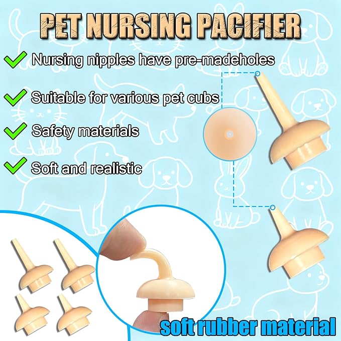 Puppy Kitten Bottle Feeding Kit, Newborn Baby Dog Cat Rabbit Feeding Bottles with Nipples Feeder Pet Nursing Kit