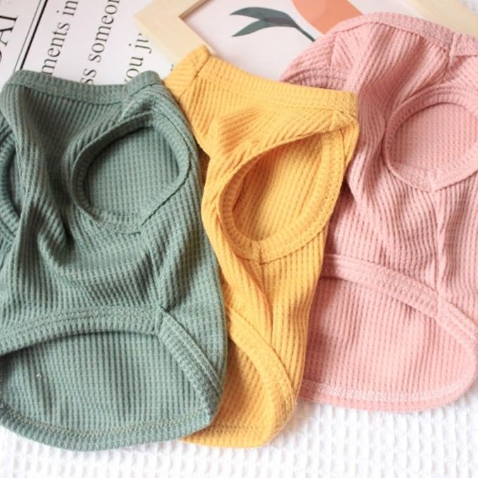 Cotton Dog Shirt Summer Lightweight Pet T-Shirts Soft Breathable Stretchy Cats Dogs Tee Shirt Sleeveless Vest Dog Apparel for Medium Small Dog Clothes