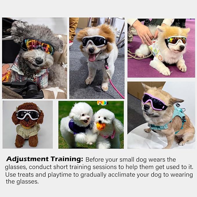 Dog Sunglasses,Doggles Anti-UV Protection, Pet Sunglasses with Adjustable Strap, Suitable for Motorcycle Car Driving Bike Riding Hiking Swimming Wind Dust Fog Dog Eye Protection